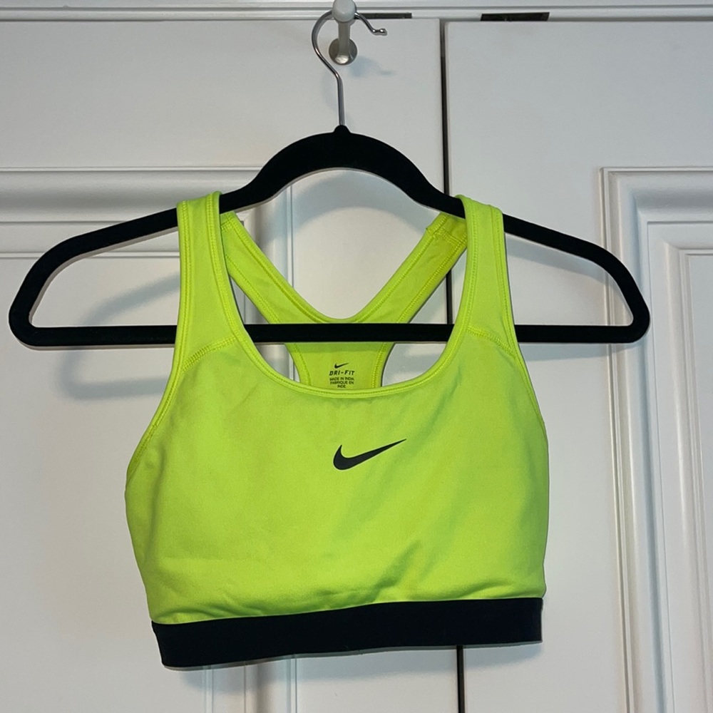 Nike Neon Yellow Sports Bra Medium